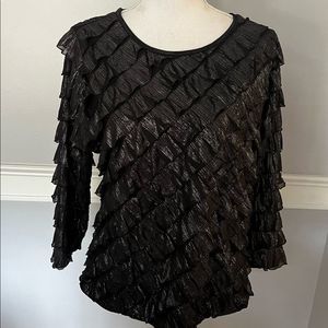Large Black Ruffle Erin London Top